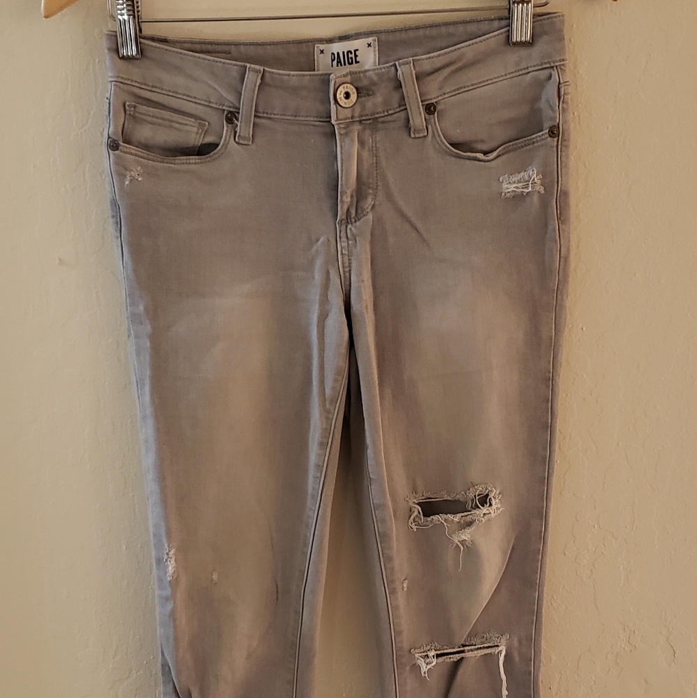 *SOLD* Paige | Distressed Grey Cutoff Jeans